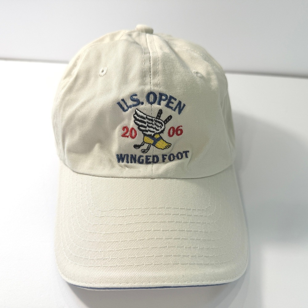 USGA Member 2006 US Open Winged Foot Golf Hat Khaki Tan Adjustable Strapback Cap